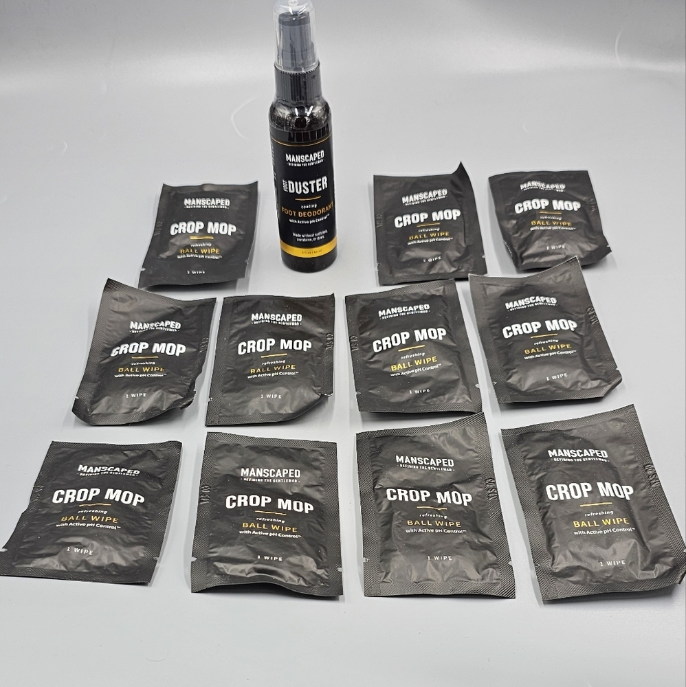 Manscaped Footduster Spray + 11 Crop Mop Ball Wipes